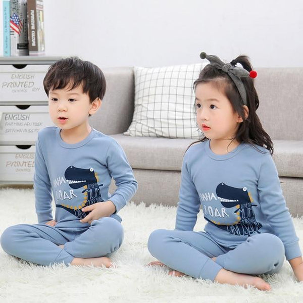 Kids Pajamas 2019 Autumn Girls Boys Sleepwear Nightwear Baby Infant Clothes Animal Cartoon Pajama Sets Cotton Children's Pyjamas