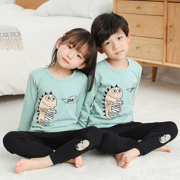 Kids Pajamas 2019 Autumn Girls Boys Sleepwear Nightwear Baby Infant Clothes Animal Cartoon Pajama Sets Cotton Children's Pyjamas