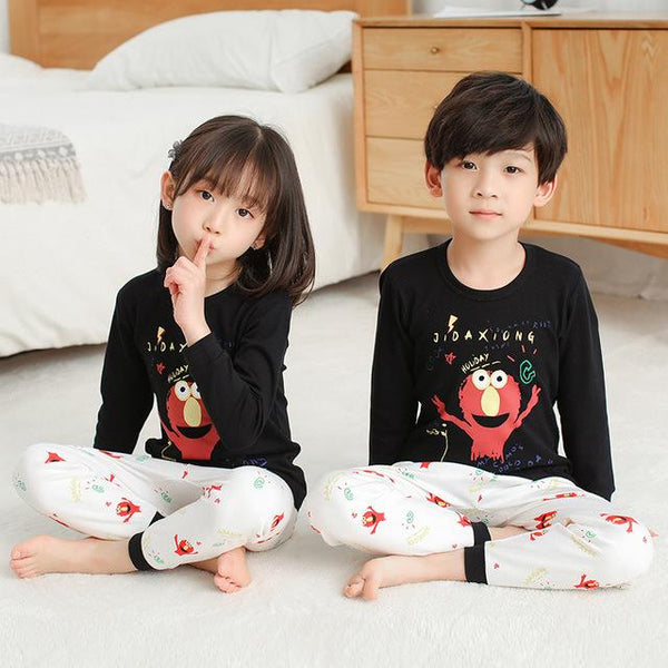 Kids Pajamas 2019 Autumn Girls Boys Sleepwear Nightwear Baby Infant Clothes Animal Cartoon Pajama Sets Cotton Children's Pyjamas