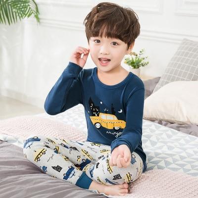 Kids Pajamas 2019 Autumn Girls Boys Sleepwear Nightwear Baby Infant Clothes Animal Cartoon Pajama Sets Cotton Children's Pyjamas