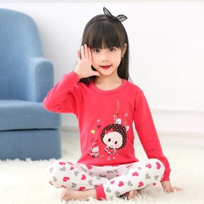 Kids Pajamas 2019 Autumn Girls Boys Sleepwear Nightwear Baby Infant Clothes Animal Cartoon Pajama Sets Cotton Children's Pyjamas