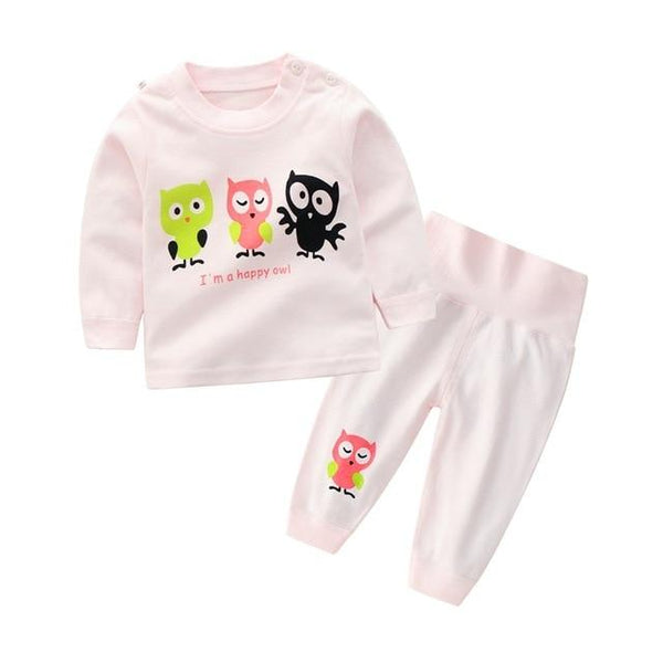 Kids Boys Pajama Sets Cartoon Print Long Sleeve O-Neck Cute T-Shirt Tops with Pants Baby Girls Child Autumn Sleeping Clothes