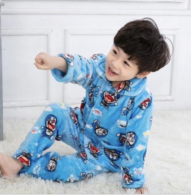 Pijama infantil inverno Kids Pijama set Coral fleece Baby boy girl printing Pajamas Children flannel sleepwear Infant pajamas
