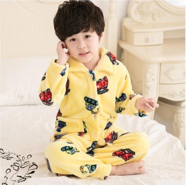 Pijama infantil inverno Kids Pijama set Coral fleece Baby boy girl printing Pajamas Children flannel sleepwear Infant pajamas