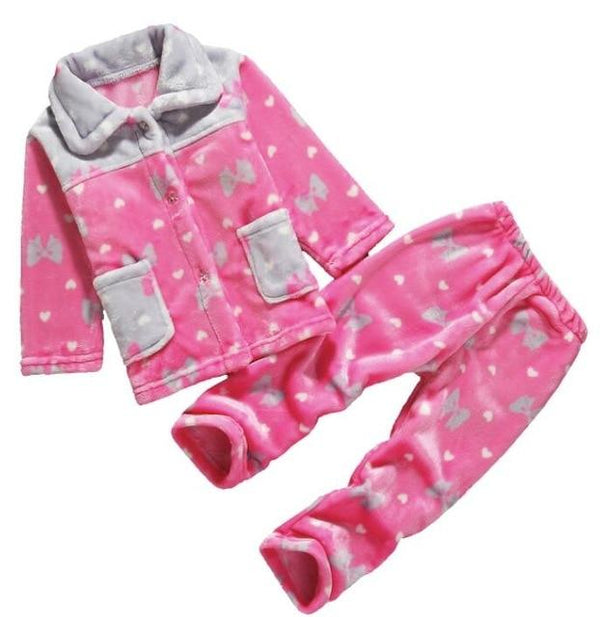 Pijama infantil inverno Kids Pijama set Coral fleece Baby boy girl printing Pajamas Children flannel sleepwear Infant pajamas
