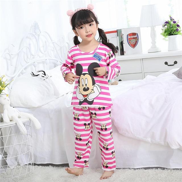 Autumn 2019 Pyjamas Kids Girls Clothes Set Elsa Cartoon Styling Nightwear Print Children's Pajamas Baby Sleepwear Suits 3-13T