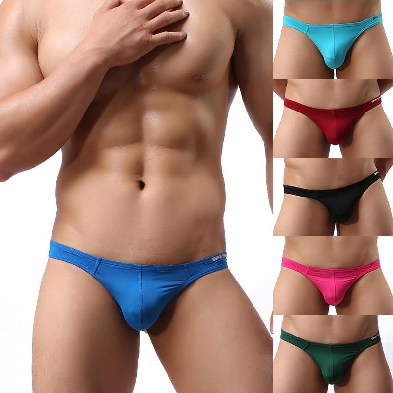 New Sexy Mens Swimming Shorts Gay Triangle Swimsuit Briefs Swimwear Low Waist Trunks Bathing Suit Men's Thongs  Brave Person
