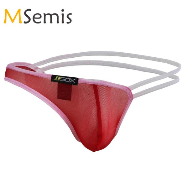 Swimwear Mens Swimsuit Gay Underwear See Through Swimming Trunks G-string Thong Underpants Men Swim briefs Male Thong Panties