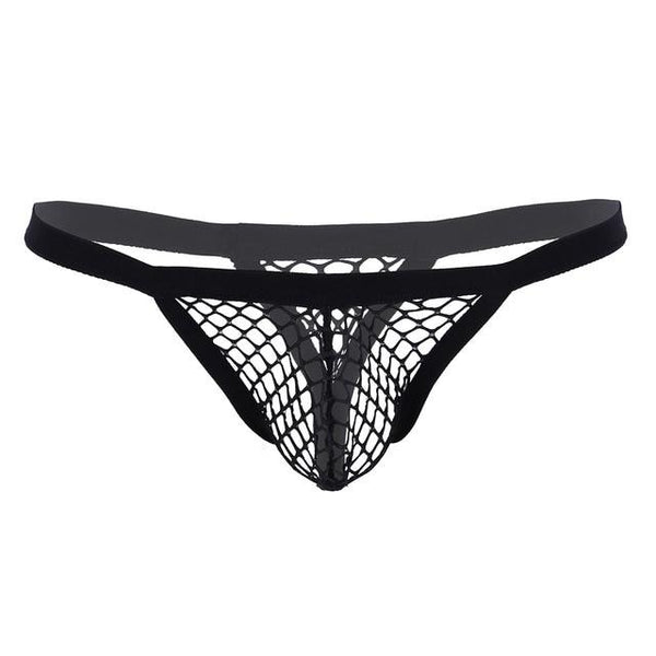 TiaoBug Low Rise Lingerie See Through Fishnet Bulge Pouch T-Back Thongs Bikini Briefs Men Hot Sexy Swimwear Underwear Underpants