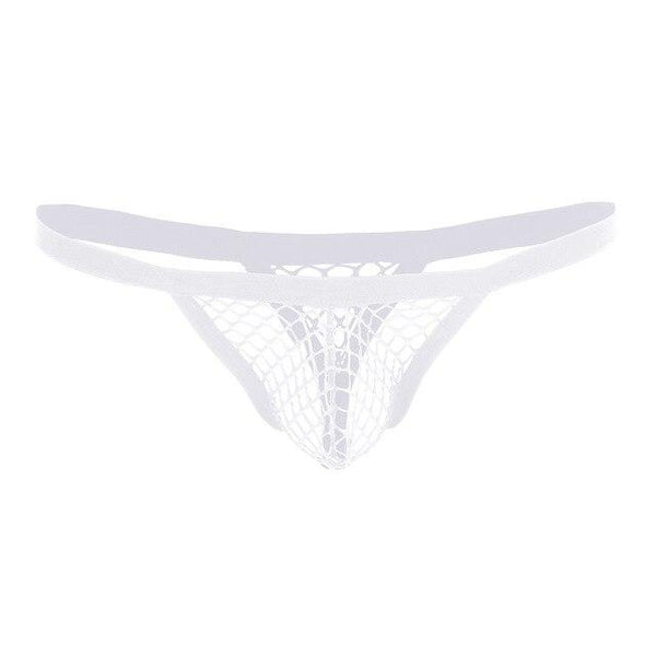 TiaoBug Low Rise Lingerie See Through Fishnet Bulge Pouch T-Back Thongs Bikini Briefs Men Hot Sexy Swimwear Underwear Underpants