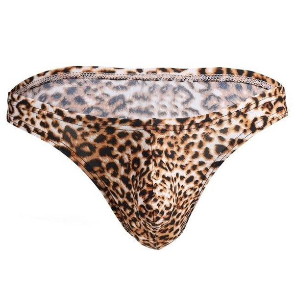 Men Gay Swimwear Bikini Thong Gay Underwear Swimming Suit  Lingerie Underpants Leopard Print Briefs Shorts Male Panties Swimsuit