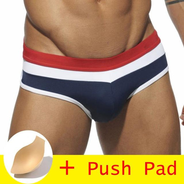 17 Styles Swimwear Men Brief With Push Pad Sexy Swimsuit Waterproof Swimming Trunks For Bathing Swim Shorts Sunga Hot