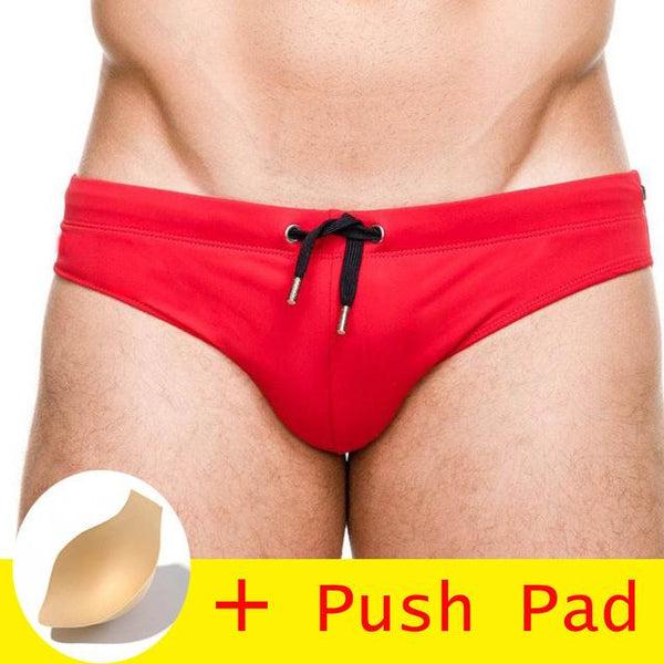 17 Styles Swimwear Men Brief With Push Pad Sexy Swimsuit Waterproof Swimming Trunks For Bathing Swim Shorts Sunga Hot
