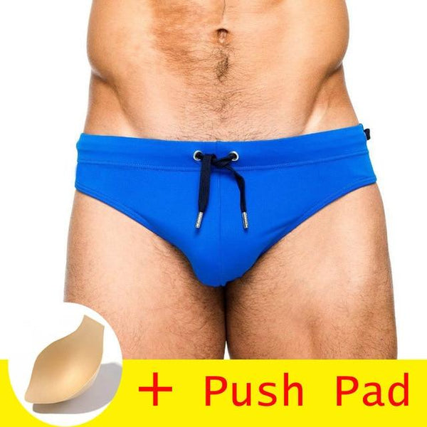 17 Styles Swimwear Men Brief With Push Pad Sexy Swimsuit Waterproof Swimming Trunks For Bathing Swim Shorts Sunga Hot