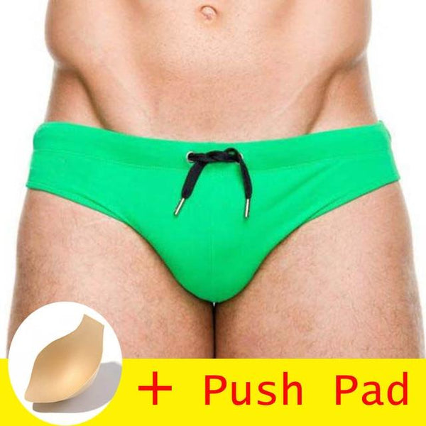 17 Styles Swimwear Men Brief With Push Pad Sexy Swimsuit Waterproof Swimming Trunks For Bathing Swim Shorts Sunga Hot