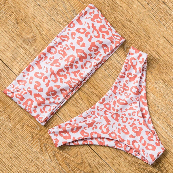 Floral Bikini Set Sexy Bandeau Swimwear Women Mixed Size Swimsuit Free Match Upper Bikini Halter Bathing Suit Beachwear Printed