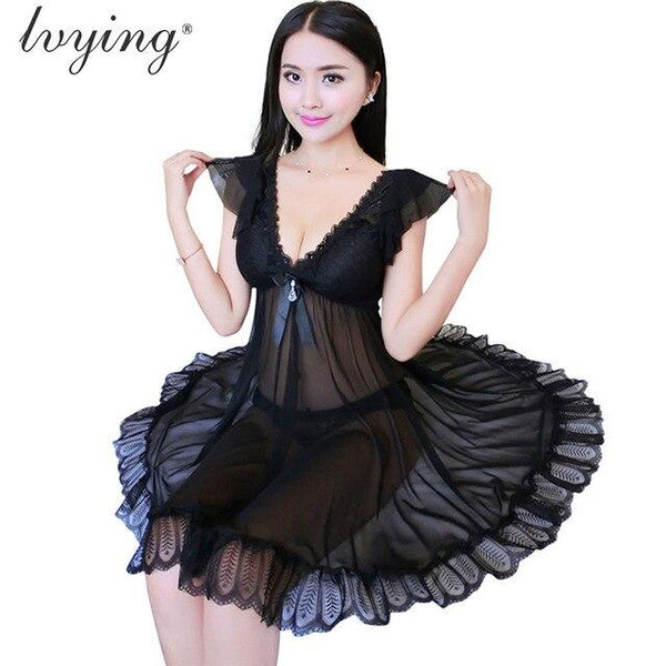 Sexy Lace Women Pyjamas Plus Size Nightgown Night Dress Sleepshirt Female Lingerie Nighty Sleepwear Nightwear Nightshirt Pyjama