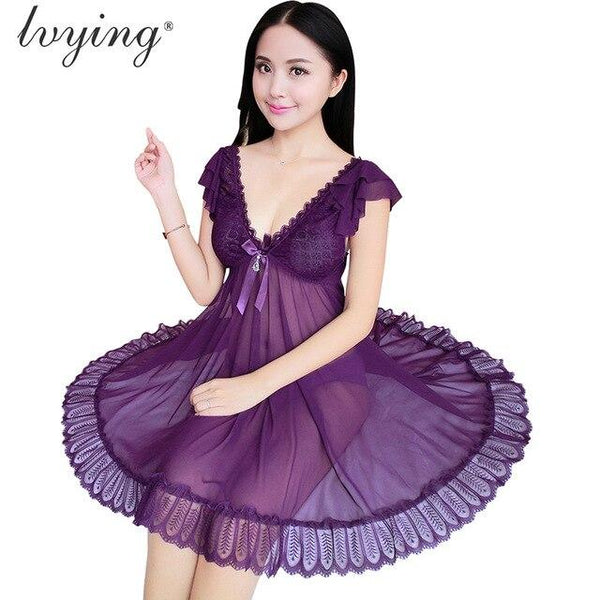 Sexy Lace Women Pyjamas Plus Size Nightgown Night Dress Sleepshirt Female Lingerie Nighty Sleepwear Nightwear Nightshirt Pyjama