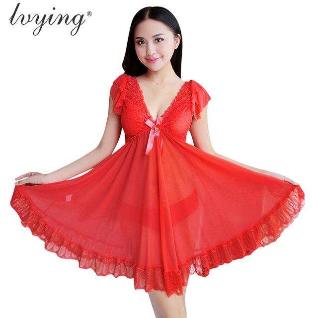 Sexy Lace Women Pyjamas Plus Size Nightgown Night Dress Sleepshirt Female Lingerie Nighty Sleepwear Nightwear Nightshirt Pyjama