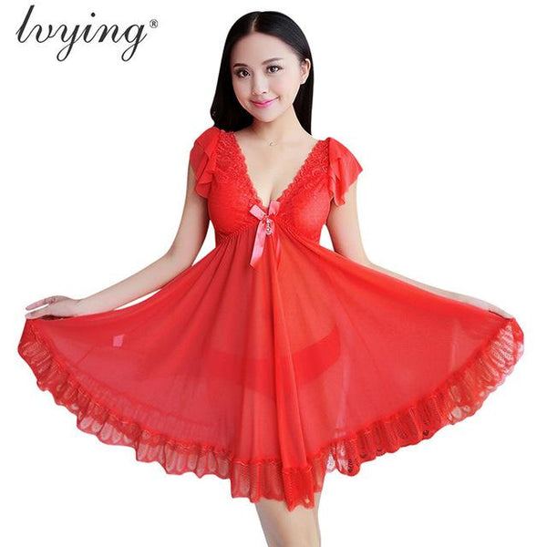 Sexy Lace Women Pyjamas Plus Size Nightgown Night Dress Sleepshirt Female Lingerie Nighty Sleepwear Nightwear Nightshirt Pyjama