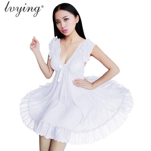 Sexy Lace Women Pyjamas Plus Size Nightgown Night Dress Sleepshirt Female Lingerie Nighty Sleepwear Nightwear Nightshirt Pyjama