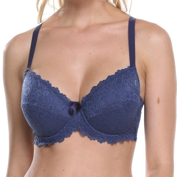 Plusgalpret Lager Bosom Lace Summer Bra for Womens Sexy Lingerie Underwire Cotton Lined Floral Bralette Plus Size Brassiere Top