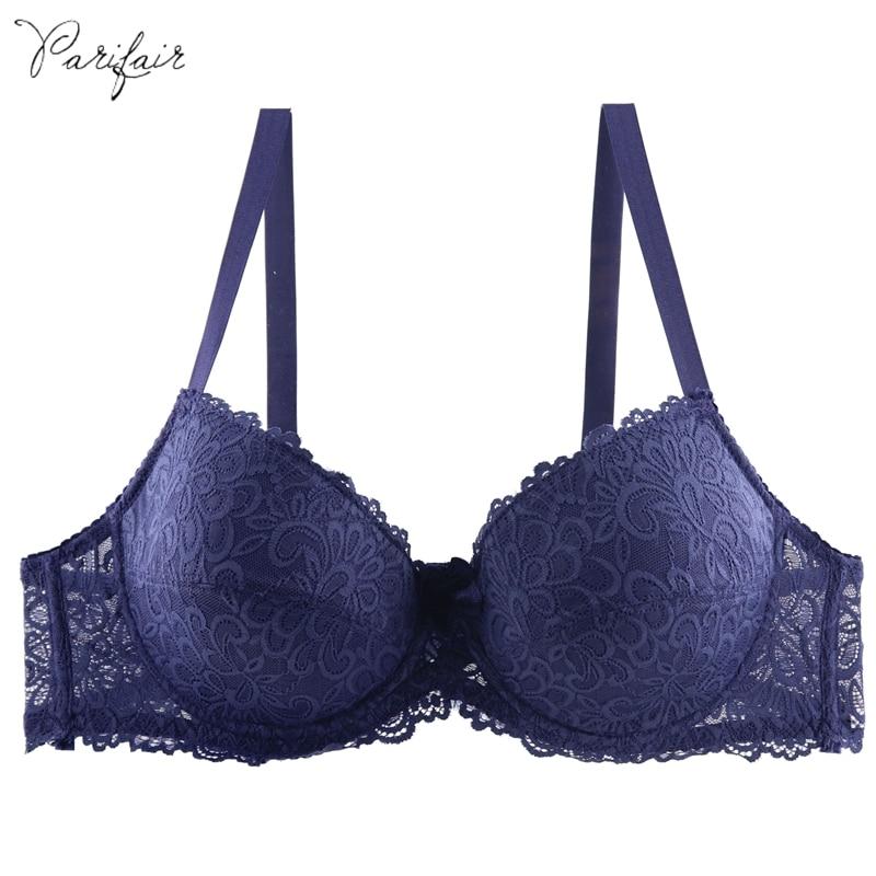 PariFairy Floral Lace Cover Cotton Lined Bra Sexy Bh Push Up Underwear Women Sheer Bras Female Brassiere Lingerie