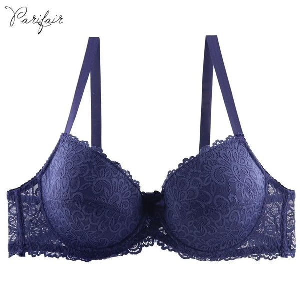 PariFairy Floral Lace Cover Cotton Lined Bra Sexy Bh Push Up Underwear Women Sheer Bras Female Brassiere Lingerie