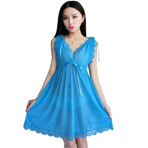 Plus Size Women Pyjama Sexy Lace Night Dress Female Lingerie Nightgown Nightwear Sleepwear Pyjamas Nighty Nightdress Night Gown