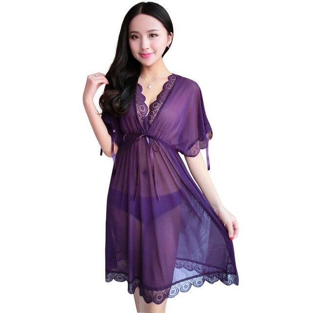 Plus Size Women Pyjama Sexy Lace Night Dress Female Lingerie Nightgown Nightwear Sleepwear Pyjamas Nighty Nightdress Night Gown