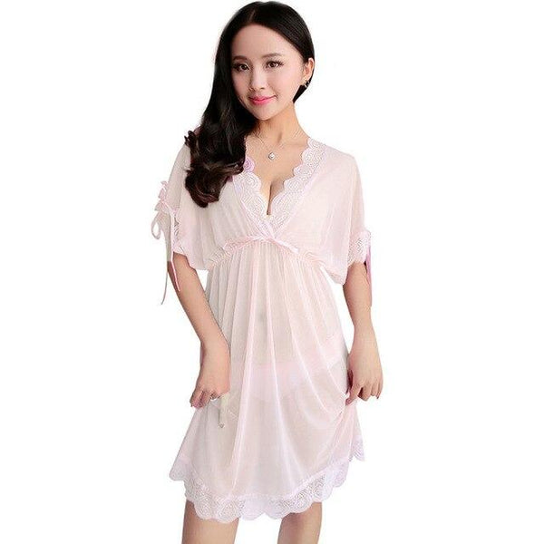 Plus Size Women Pyjama Sexy Lace Night Dress Female Lingerie Nightgown Nightwear Sleepwear Pyjamas Nighty Nightdress Night Gown
