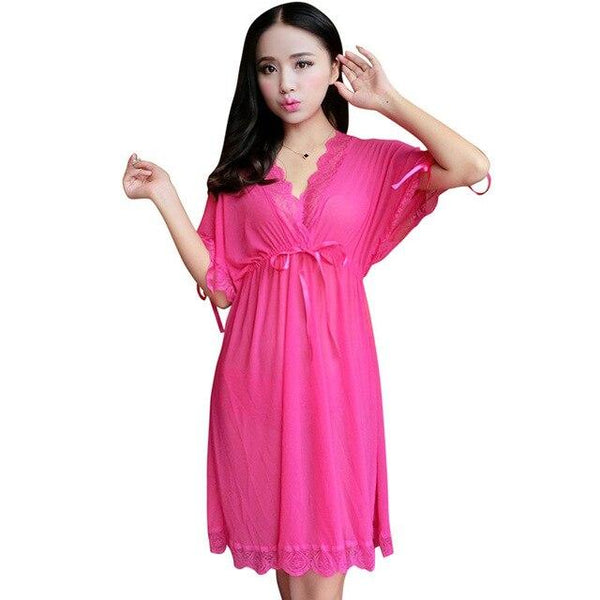 Plus Size Women Pyjama Sexy Lace Night Dress Female Lingerie Nightgown Nightwear Sleepwear Pyjamas Nighty Nightdress Night Gown