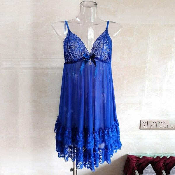 Plus Size Women Pyjama Sexy Lace Nightgown Night Dress Sleepwear Female Lingerie Nightwear Nighty Pyjamas Nightie Night Gown