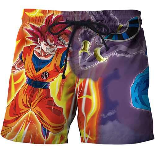 3D dragon ball beach pants summer swimsuit beach watermark case flower series pants men's streetwear hip-hop style full size men