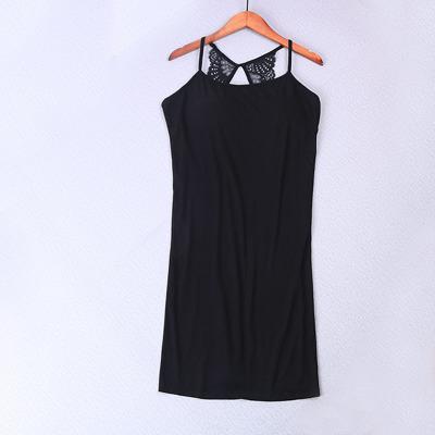 Summer New Modal Basic Home Dress Ladies Casual Sleepwear Negligee Sexy Spaghetti Strap Nightgown Nighty Lace Intimate Lingerie