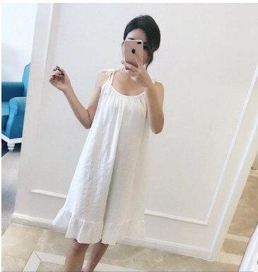 Summer Ladies Sexy Cotton Night Dress Sleeveless Nighties Spaghetti Strap Nightgown Nightdress Sleepwear Nightwear Women AD085