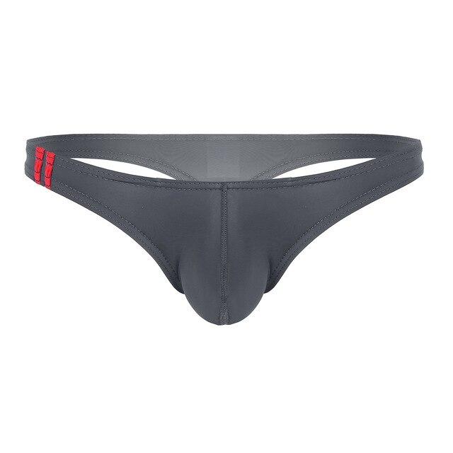 Mens Swimwear Male Underwear for Swimming Lingerie Smooth Ice Silk Elastic Low Rise Bulge Pouch T-Back Thongs Bikini Briefs