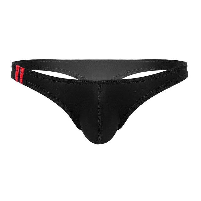 Mens Swimwear Male Underwear for Swimming Lingerie Smooth Ice Silk Elastic Low Rise Bulge Pouch T-Back Thongs Bikini Briefs