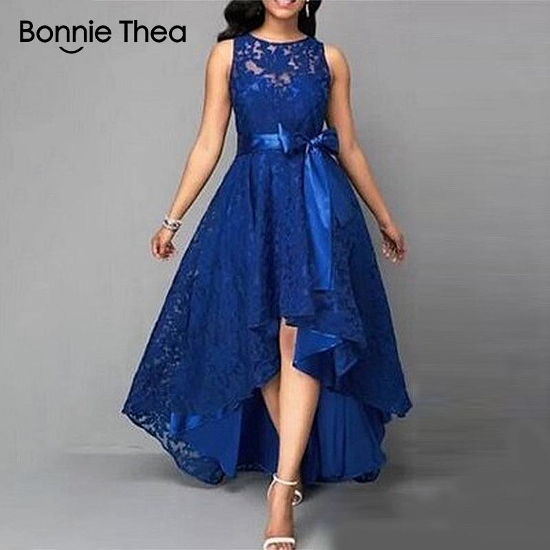 Bonnie thea Summer Women's Sleeveless Lace Dress Women's Blue Large Size Party with Elegant 5xl Dress