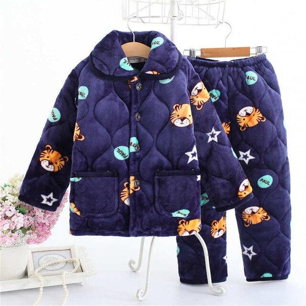pijama infantil Kids clothes Winter Pajama sets Thicken Pijama set Baby Pajamas Children quilt flannel sleepwear Infant pajamas