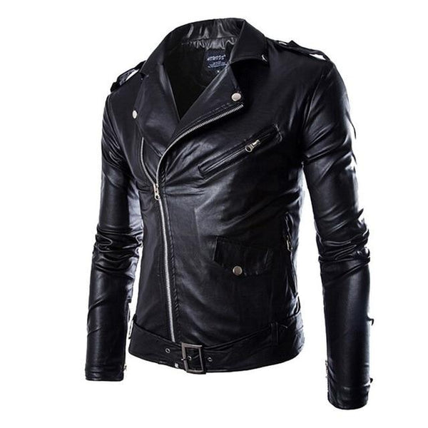 2019 Brand Autumn Spring Casual Zipper  Leather Jacket