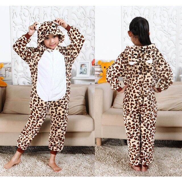 Children's Pajamas for Boys Girls Unicorn Pajamas Flannel Kids Stich Pijamas Set Animal Sleepwear Winter Onesies Kigurumi  4-12