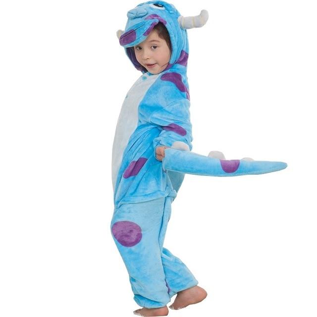Children's Pajamas for Boys Girls Unicorn Pajamas Flannel Kids Stich Pijamas Set Animal Sleepwear Winter Onesies Kigurumi  4-12