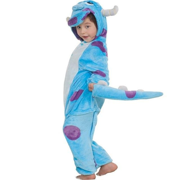Children's Pajamas for Boys Girls Unicorn Pajamas Flannel Kids Stich Pijamas Set Animal Sleepwear Winter Onesies Kigurumi  4-12
