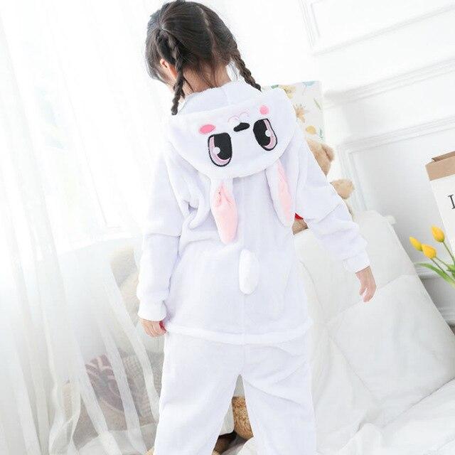 Flannel Children kigurumi Pajamas Set Winter Hooded Animal Unicorn Pikachu Stitch Kids Pajamas For Boys Girls Sleepwear Onesies