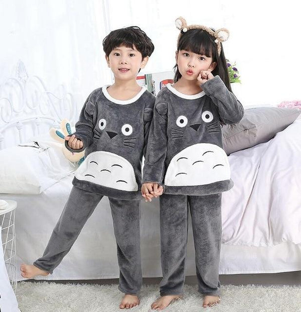 Winter Children Fleece Pajamas Warm Flannel Sleepwear Girls Loungewear Coral Fleece Kids pijamas Homewear Boys Pyjama HVNU11