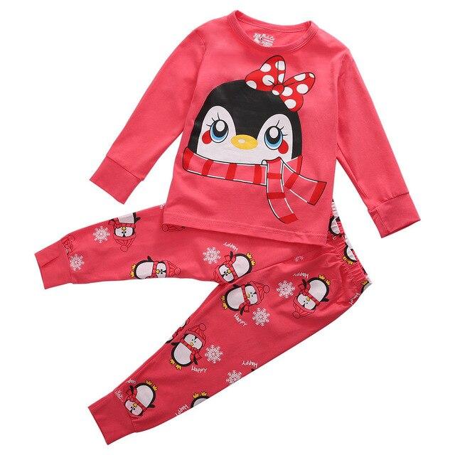Pudcoco 2019 Brand Pyjamas Baby Boy Girl Sleepwear Nightwear Cotton Long Sleeve arrival Cartoon Pajamas For Girl Kid Pajama Set
