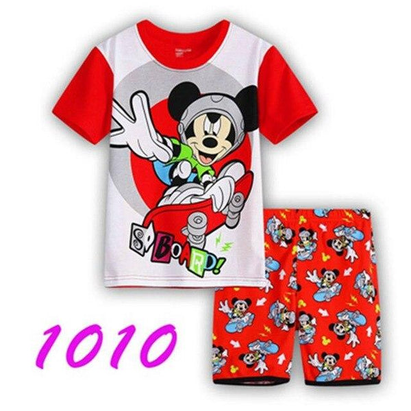 Retail! Children's pajamas Sets Summer Baby Girls pajamas Snow Queen cartoon Kids sleepwear short sleeve t-shirts+shorts suits