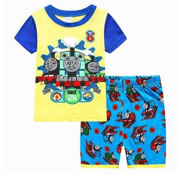 Retail! Children's pajamas Sets Summer Baby Girls pajamas Snow Queen cartoon Kids sleepwear short sleeve t-shirts+shorts suits