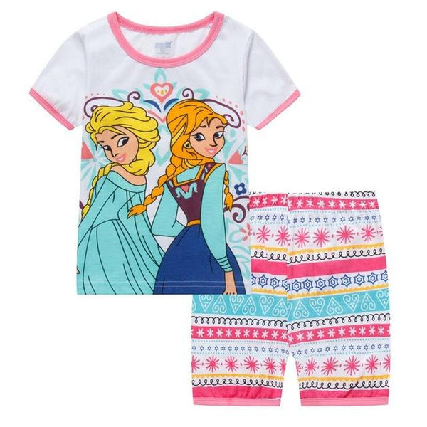 Summer Girls Princess Pajamas Baby Cartoon Clothing Sets Kids Pyjamas Pijamas Boys Girls short Sleeve Sleepwear Night wear